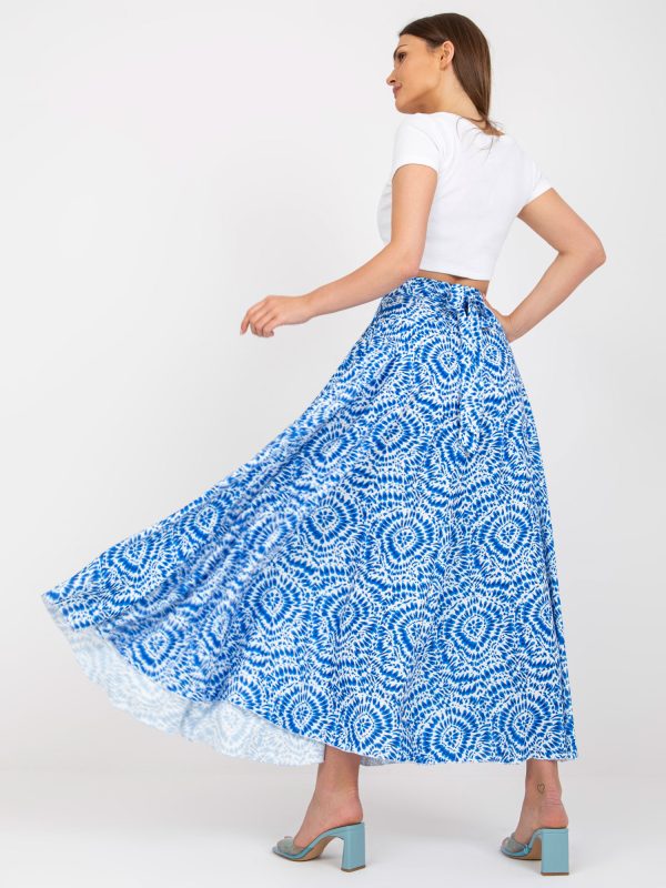 Veľkoobchod Biela a modrá rozšírená maxi sukňa RUE PARIS