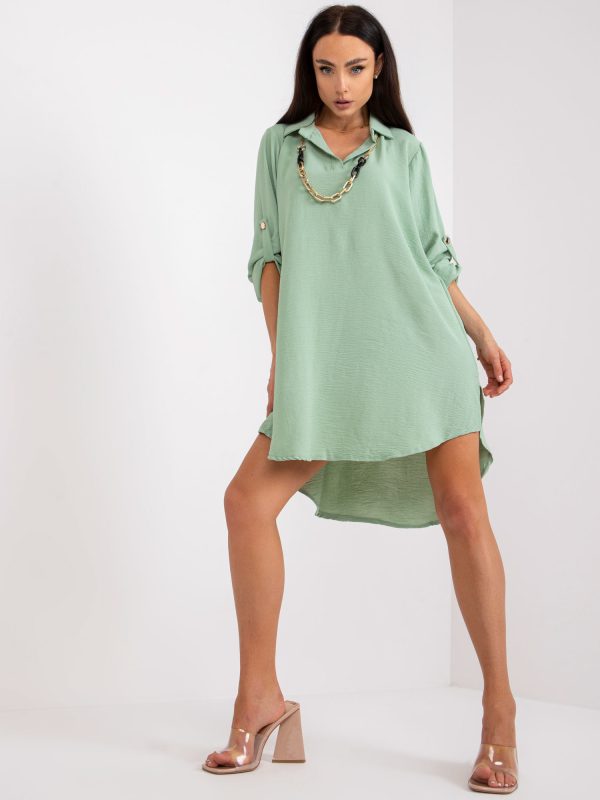 Veľkoobchod Zelené asymetrické ležérne mini šaty