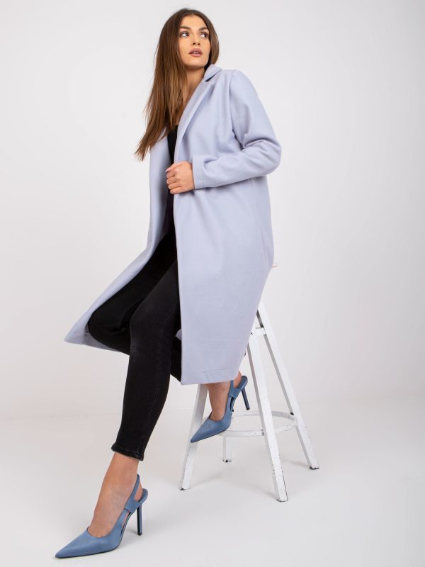 Veľkoobchod Sivý kabát pre ženy bez kapucne Hettie RUE PARIS