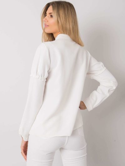 Veľkoobchodná biela košeľa s volánikmi Alyse RUE PARIS