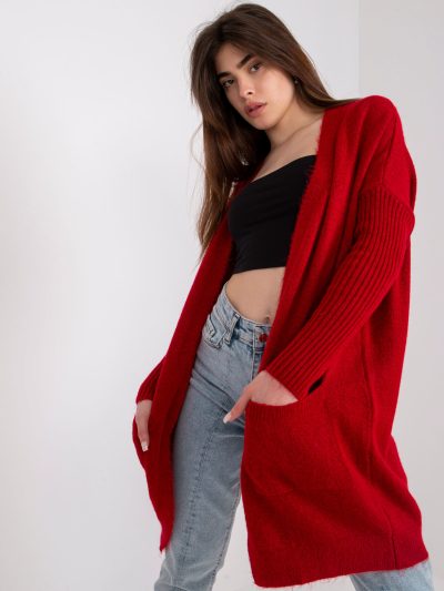 Veľkoobchod Červený dlhý sveter pre ženy s vreckami Barreiro RUE PARIS