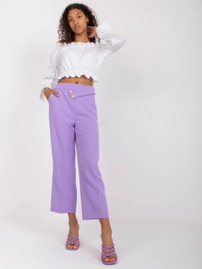 Veľkoobchodné fialové široké nohavice RUE PARIS