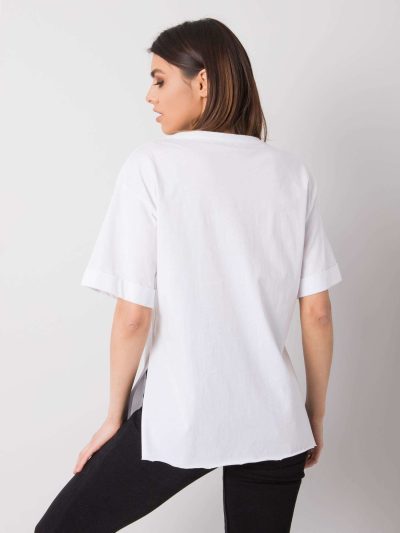 Veľkoobchodné biele dámske tričko s potlačou Navaeh RUE PARIS
