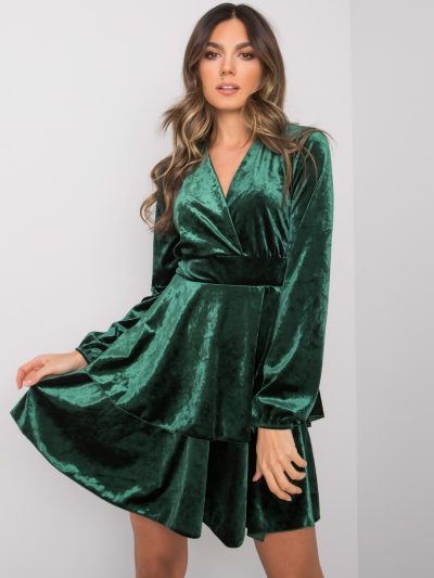 Veľkoobchod Zelené velúrové šaty Alice RUE PARIS