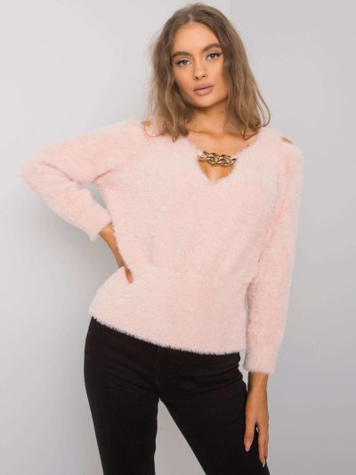 Veľkoobchodný sveter špinavý ružový Leandre RUE PARIS