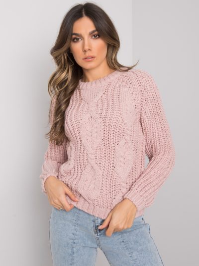 Veľkoobchodný ružový pletený sveter Axton RUE PARIS
