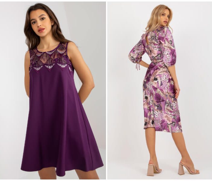 Fialové šaty – stavte na nenápadnú farbu