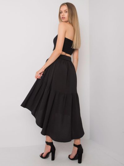 Veľkoobchodná čierna asymetrická sukňa Shayna RUE PARIS