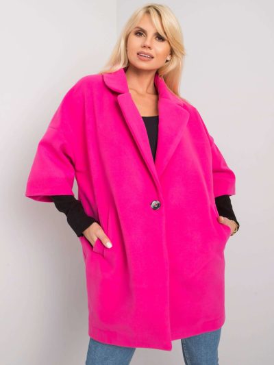 Veľkoobchodný voľný kabát Aliz RUE PARIS Fuchsia