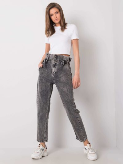 Veľkoobchodné tmavošedé džínsy s vysokým pásom od Mareen RUE P
