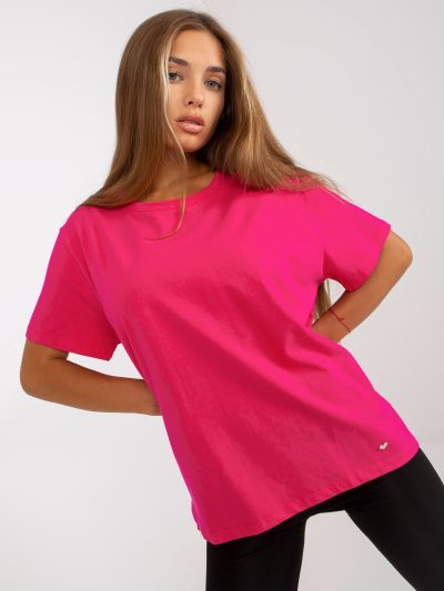 Veľkoobchodné tričko Basic Fuchsia s okrúhlym výstrihom