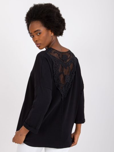 Veľkoobchodná čierna bavlnená blúzka pre ženy Sylvie RUE PARIS