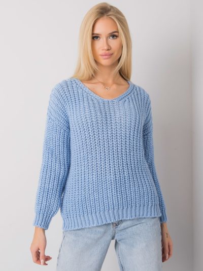 Veľkoobchodný modrý pletený sveter Worthington RUE PARIS