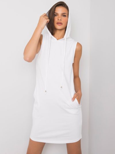 Veľkoobchodné biele šaty s kapucňou Molly RUE PARIS