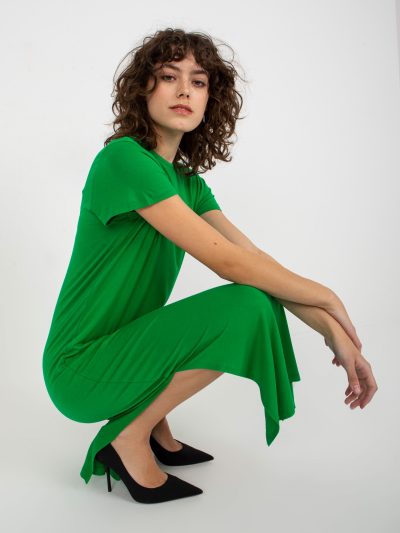 Veľkoobchodné zelené midi šaty s viskózou Liliane