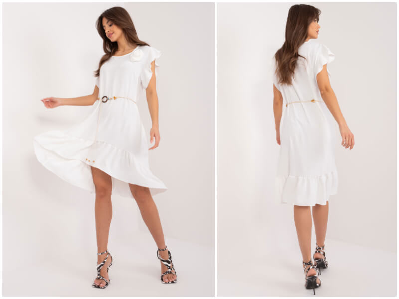 Biele midi šaty – štýlový letný vzhľad