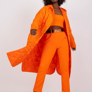 Großhandel Orange Damen Übergangsjacke mit Kapuze Maule RUE PARIS