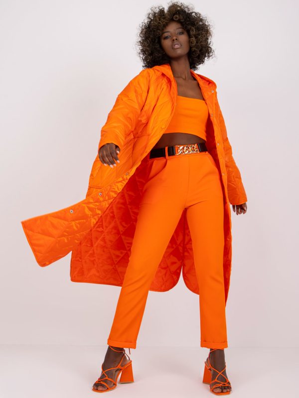 Großhandel Orange Damen Übergangsjacke mit Kapuze Maule RUE PARIS