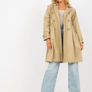 Großhandel Beiger zweireihiger Damen-Trenchcoat