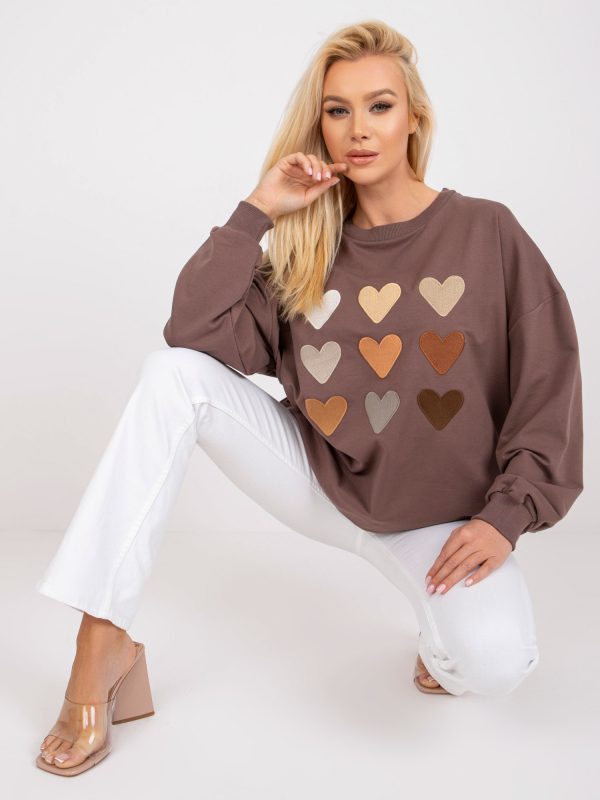 Großhandel Braunes lockeres Oversize Sweatshirt Tulum