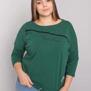 Großhandel Dunkelgrüne Plus -Size-Bluse Nova