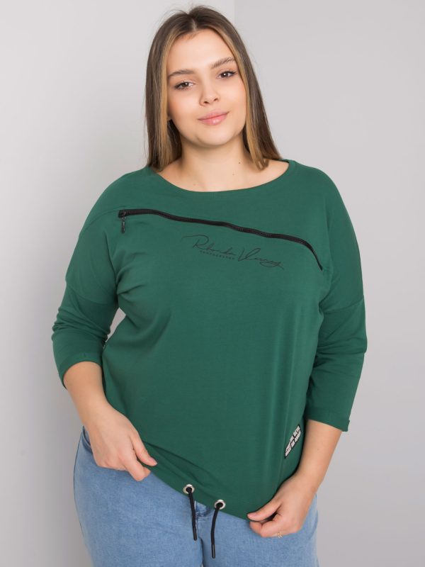 Großhandel Dunkelgrüne Plus -Size-Bluse Nova