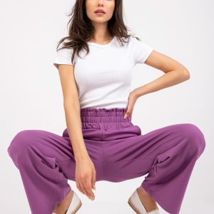 Großhandel Lila Basic Jogginghose mit Gummibund