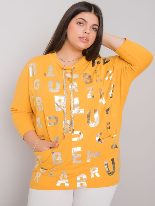 Großhandel Gelbe Plus Size Bluse mit Keziah-Pr