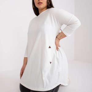 Großhandel Ecru Sweatshirt Tunika Plus Size mit Taschen Aline