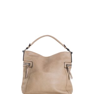 Großhandel Dunkelbeige Damen Schultertasche mit Henkel