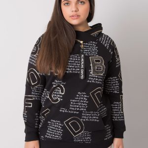 Großhandel Schwarzes Sweatshirt in Übergröße mit Adele-Applikation