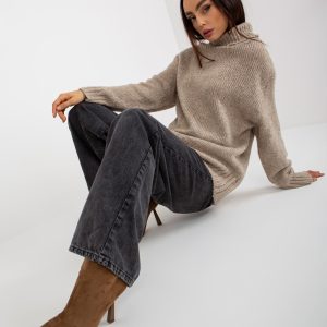 Großhandel Beiger Rollkragenpullover für Damen