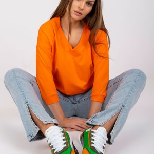 Großhandel Orange Bluse Basic Olivia