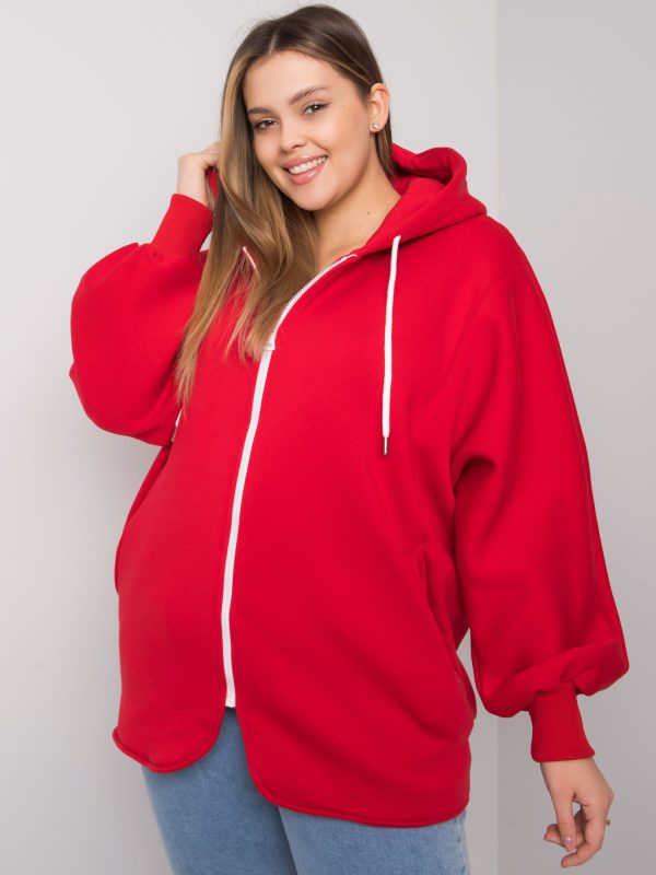 Großhandel Ella Red Plus Size Hoodie