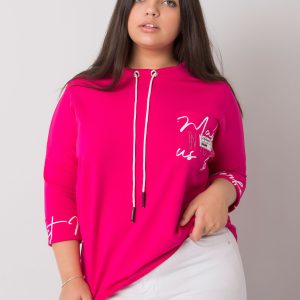 Großhandel Fuchsia Plus Size Bluse mit Aufdruck Susan