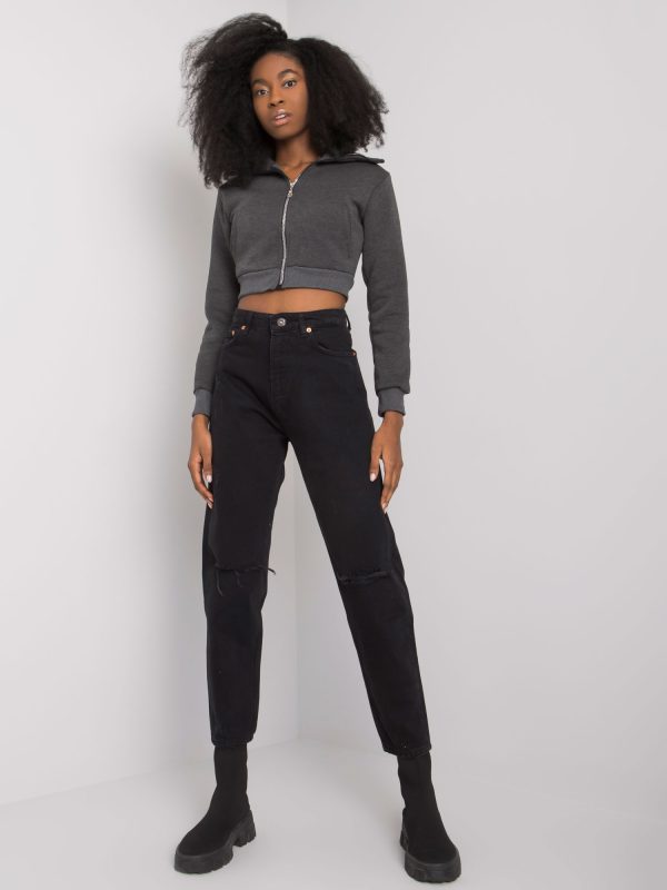 Großhandel Schwarze Damen Jeans mit Löchern Rosa