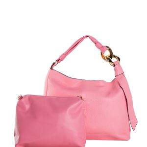 Großhandel Rosa 2in1 geräumige Schultertasche im urbanen Stil