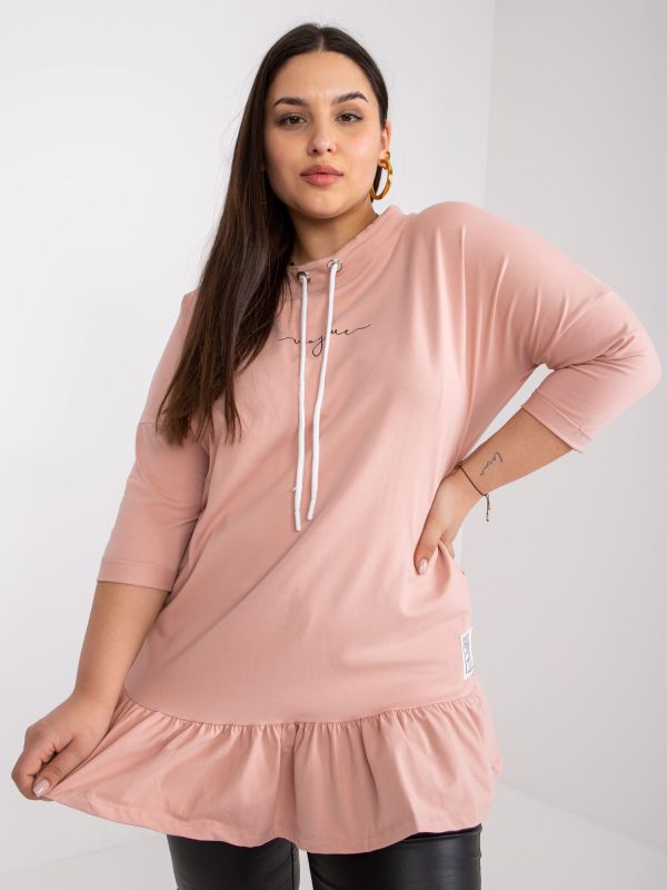 Großhandel Elisabeth Dirty Pink Plus Size Sweatshirt aus Baumwolle