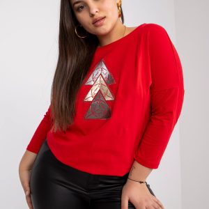 Großhandel Rot Plus -Size-Freizeitbluse Beate