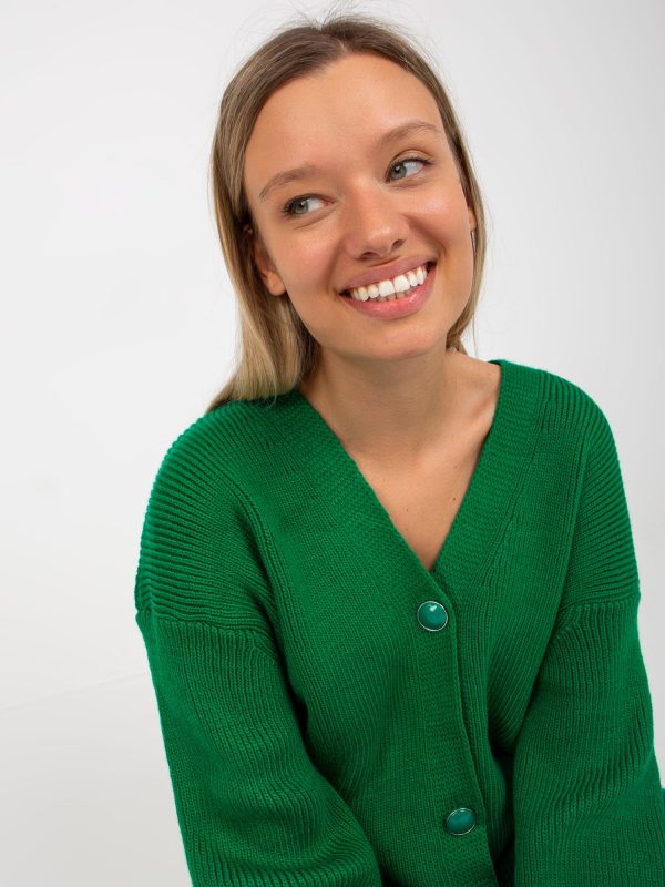 Großhandel Grüne lange übergroße Strickjacke RUE PARIS