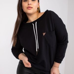 Großhandel Schwarzes Kurzes Sweatshirt Plus Size Louna