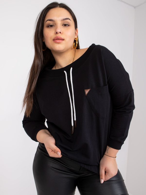 Großhandel Schwarzes Kurzes Sweatshirt Plus Size Louna