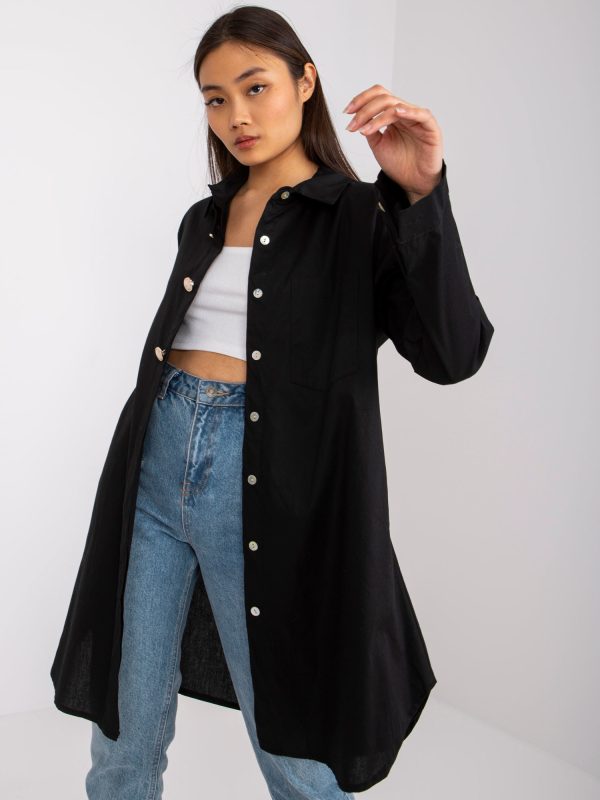 Großhandel Schwarzes Longshirt für Damen Noelle