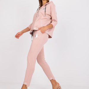 Großhandel Dirty Pink lässiges Set mit Andres Hose