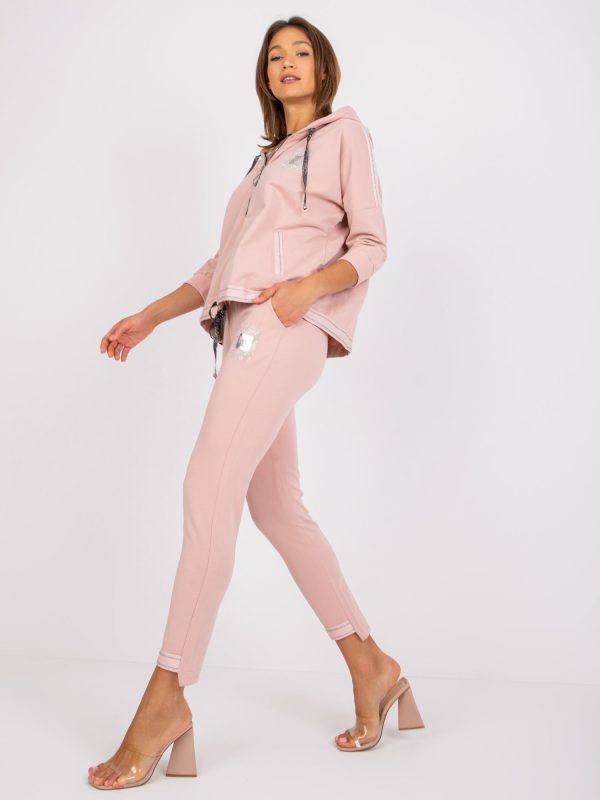 Großhandel Dirty Pink lässiges Set mit Andres Hose