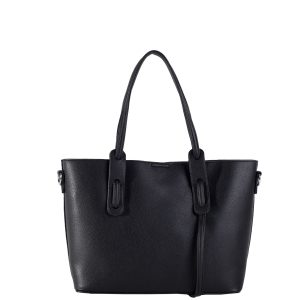 Großhandel Schwarze Urban Schultertasche mit Kosmetik