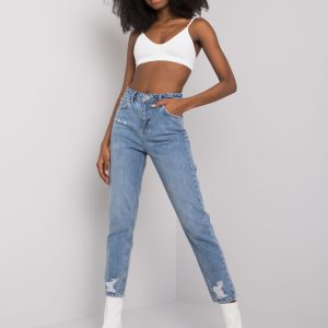 Großhandel Blaue Jeans für Damen mit hohem Bund Rosalia RUE PARIS