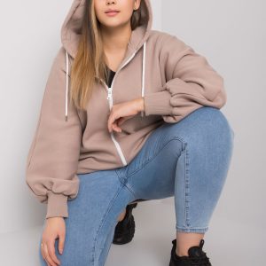 Großhandel Dunkelbeige Plus -Size-Hoodie Ella