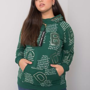 Großhandel Dunkelgrünes Plus -Size-Sweatshirt mit Adele-Applikation