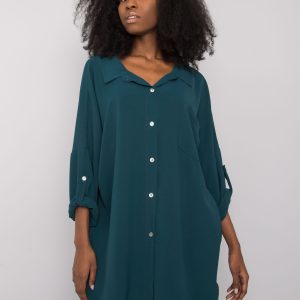 Großhandel Dunkelgrünes Oversize-Kleid Elaria